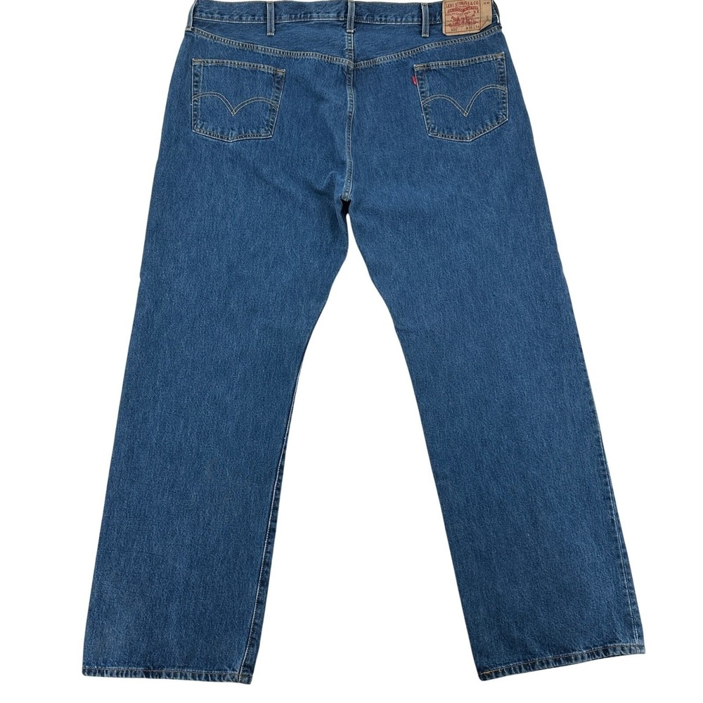Levi's 501 Blue Denim Straight Leg Button Fly Western Vintage Jeans Mens W48 L34